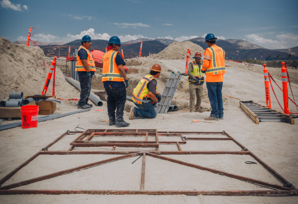 Commercial electrical installation at office building project”